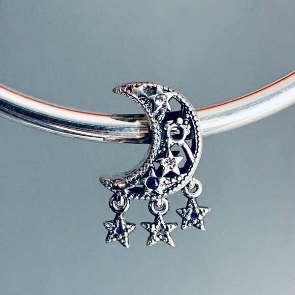NEW Authentic Pandora Star & Crescent Moon Charm 799643C01 / Pandora bracelet - Picture 2 of 7